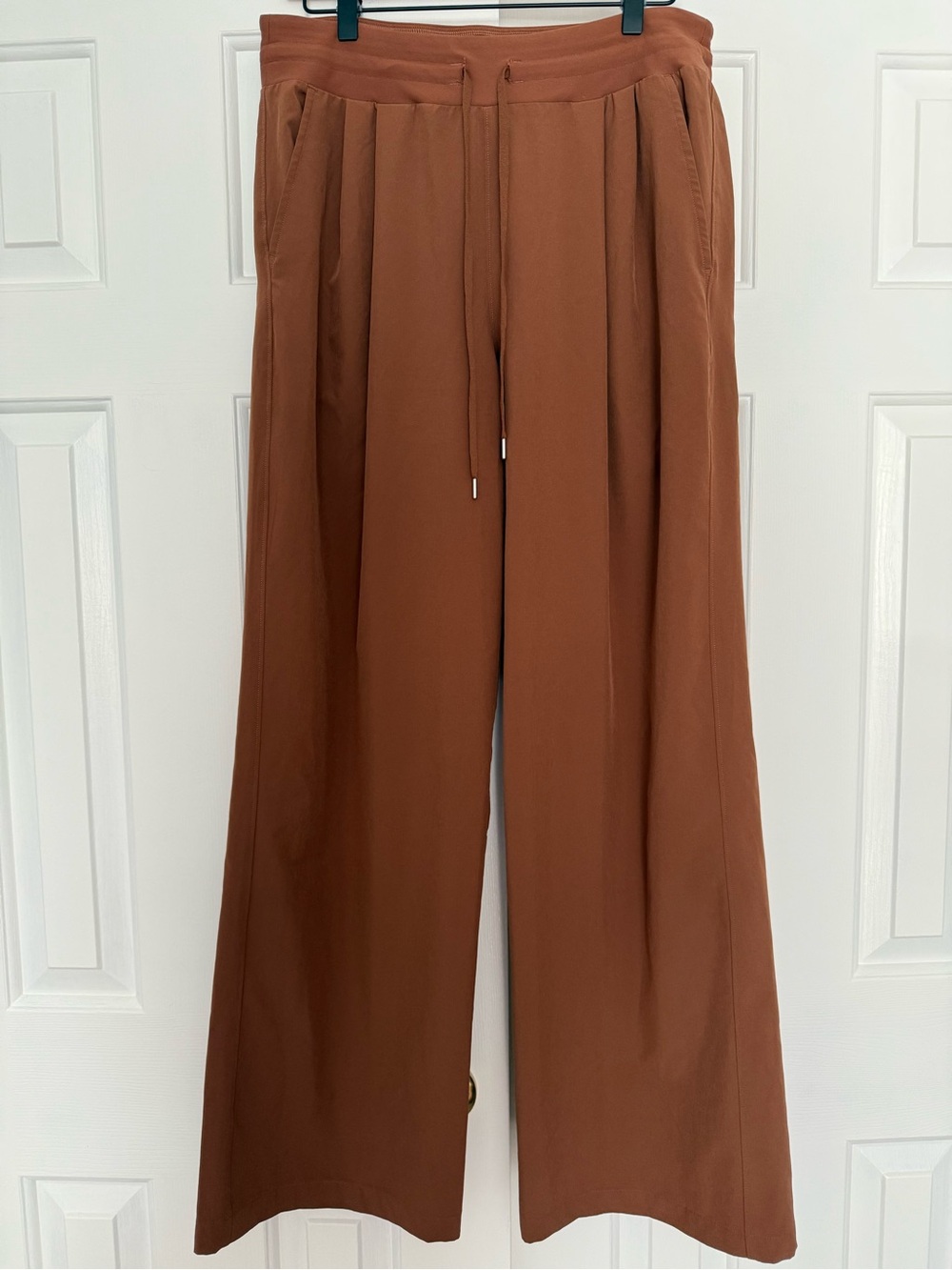 CALIA by Carrie Underwood Wide-Leg Drawstring Pants in Rust Brown